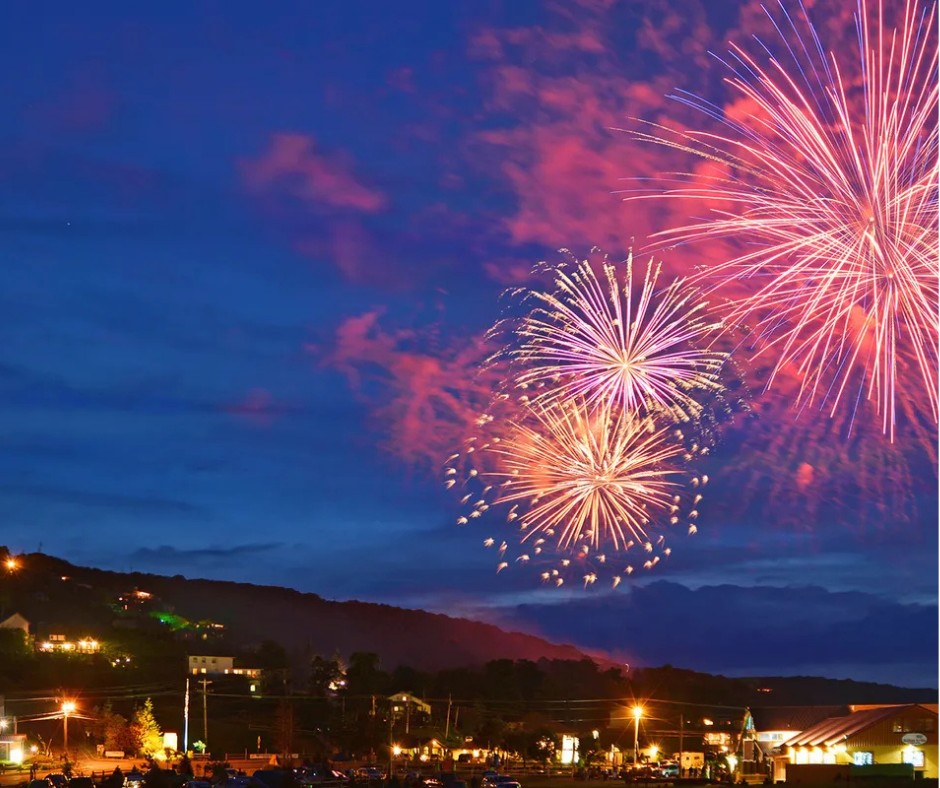 The nightsky over Ashville lit up by a fire work display